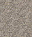 Noyack Rockport patterned fabric featuring a repeating abstract design of flowing, irregular shapes in muted slate grey, warm taupe and cream, with delicate feathered outlines creating an intricate, organic pattern.