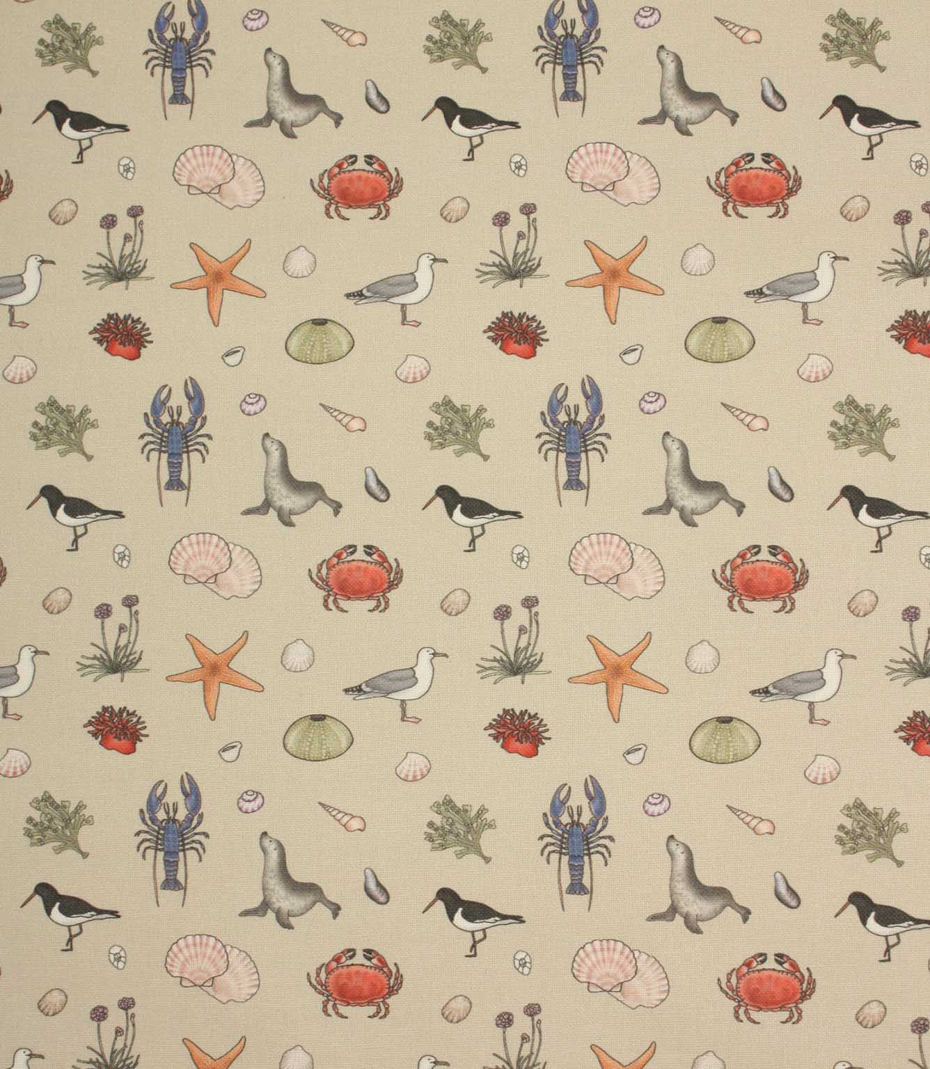 On The Seashore Oilcloth Fabric / Linen