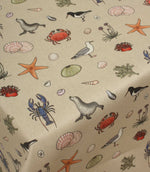 On The Seashore Oilcloth Fabric / Linen