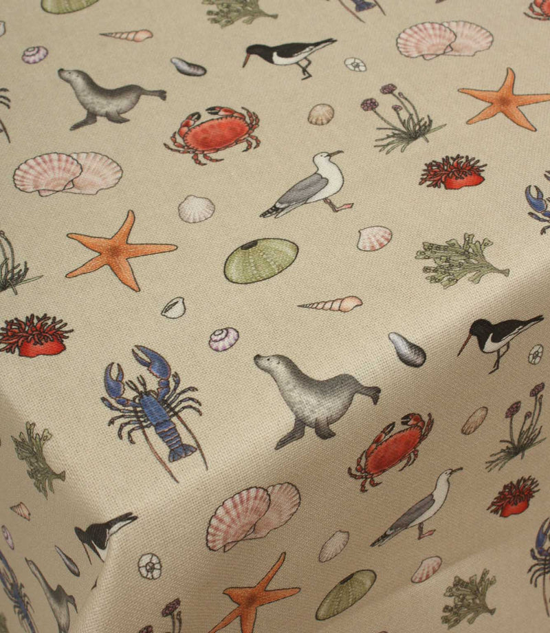 On The Seashore Oilcloth Fabric / Linen