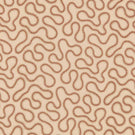Orient Coralee embroidered fabric featuring flowing terracotta wavy lines with decorative stitched edges on a warm cream background.
Orient Gull