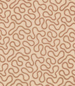 Orient Coralee embroidered fabric featuring flowing terracotta wavy lines with decorative stitched edges on a warm cream background.
Orient Gull