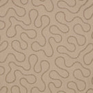 Orient Quaker embroidered fabric featuring a continuous flowing abstract pattern in tonal beige and taupe on a natural woven background.
