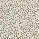 Orient Saltwater embroidered fabric with a repeating abstract squiggle pattern in muted blue on a soft cream woven background.