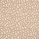 Orient Shell fabric featuring delicate dusty pink embroidered wavy lines on a warm ivory background with a subtle woven texture.