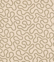 Orient Willow embroidered fabric with a flowing abstract pattern in soft olive green on a natural cream woven background.