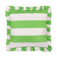Palm Royale Stripe Ruffle Green Outdoor Cushion