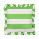 Palm Royale Stripe Ruffle Green Outdoor Cushion