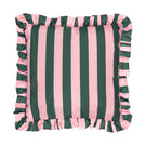 Palm Royale Stripe Ruffle Pink / Green Outdoor Cushion