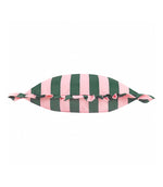 Palm Royale Stripe Ruffle Pink / Green Outdoor Cushion