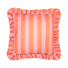 Palm Royale Stripe Ruffle Pink / Orange Outdoor Cushion