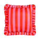 Palm Royale Stripe Ruffle Pink / Red Outdoor Cushion