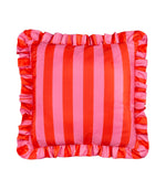 Palm Royale Stripe Ruffle Pink / Red Outdoor Cushion