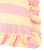 Palm Royale Stripe Ruffle Pink / Yellow Outdoor Cushion