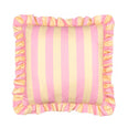 Palm Royale Stripe Ruffle Pink / Yellow Outdoor Cushion