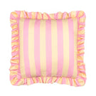 Palm Royale Stripe Ruffle Pink / Yellow Outdoor Cushion