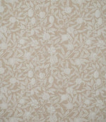 Pomegranate Linen Look William Morris fabric in natural beige and warm cream, showing the full repeating pomegranate, floral and foliage pattern