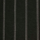 Black woven striped upholstery fabric with fine white stitched vertical lines on a textured weave background.