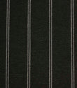 Black woven striped upholstery fabric with fine white stitched vertical lines on a textured weave background.