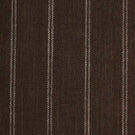 Coffee brown woven striped upholstery fabric with fine white stitched vertical lines and a textured weave finish.