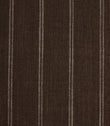 Coffee brown woven striped upholstery fabric with fine white stitched vertical lines and a textured weave finish.