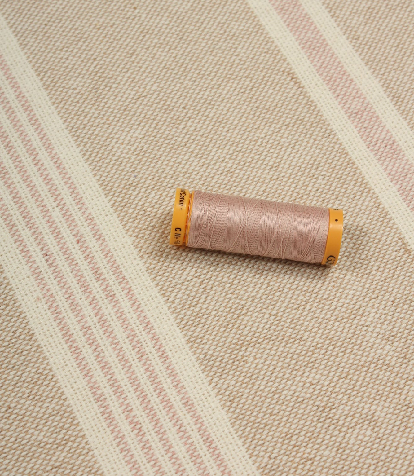 Portside Stripe Fabric / Pale Pink