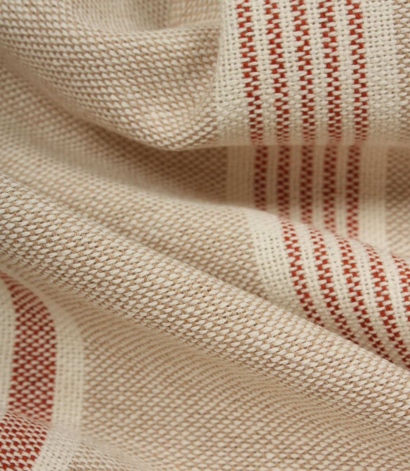 Portside Stripe Fabric / Terracotta