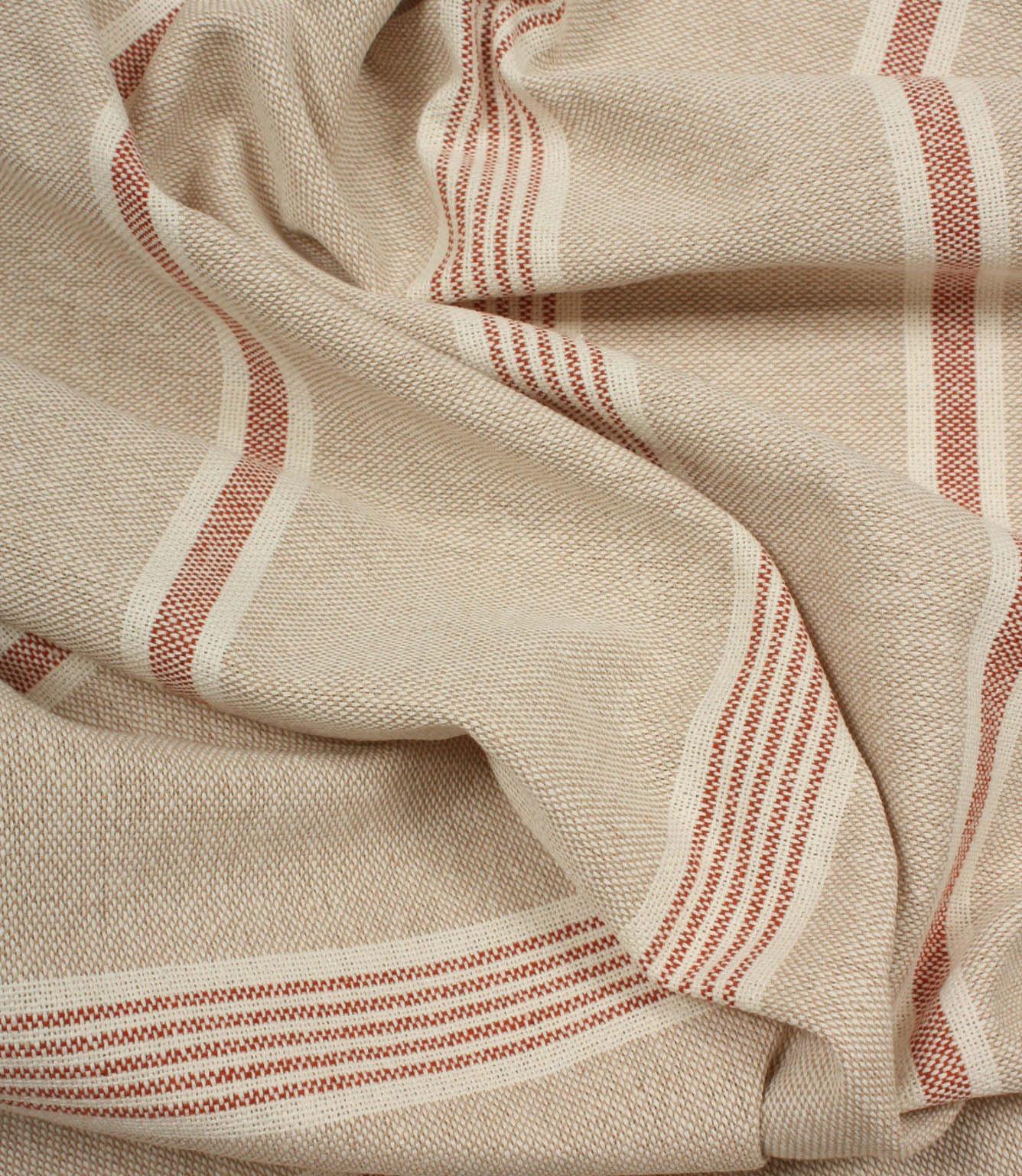 Portside Stripe Fabric / Terracotta