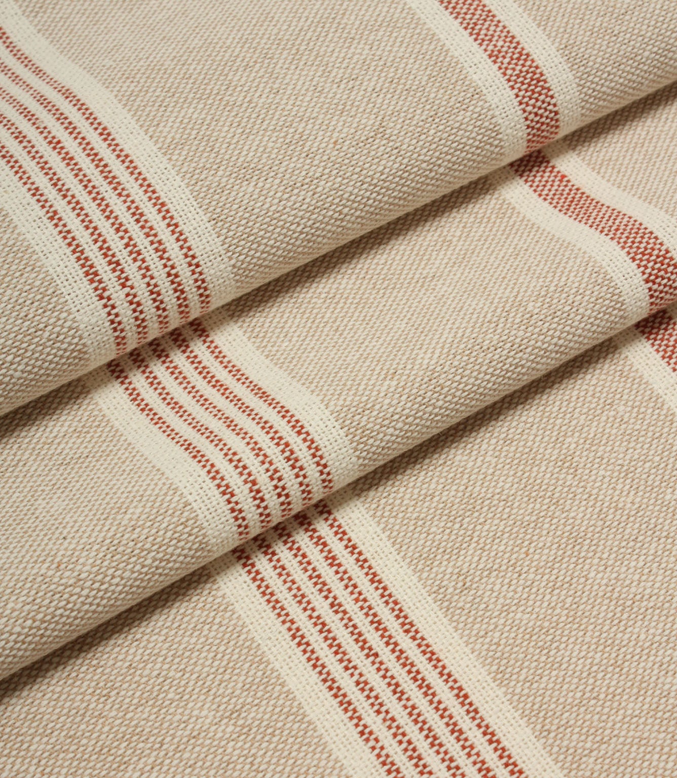 Portside Stripe Fabric / Terracotta