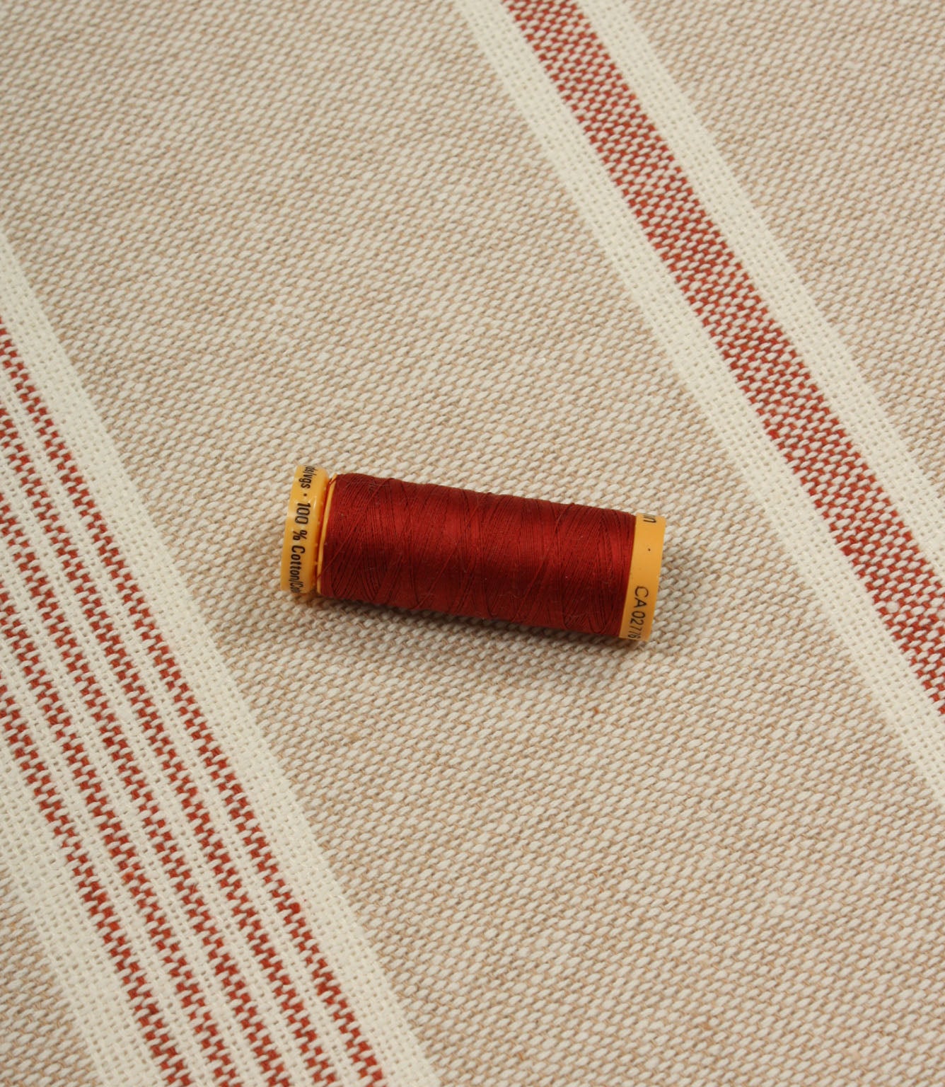 Portside Stripe Fabric / Terracotta