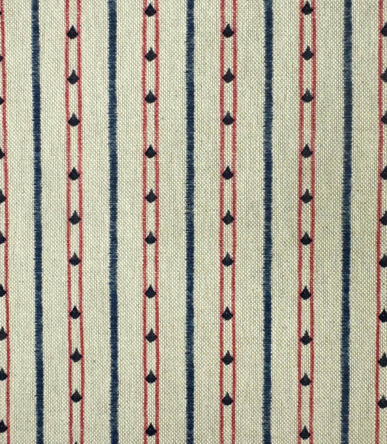 Regent Stripe Fabric / Red / Blue