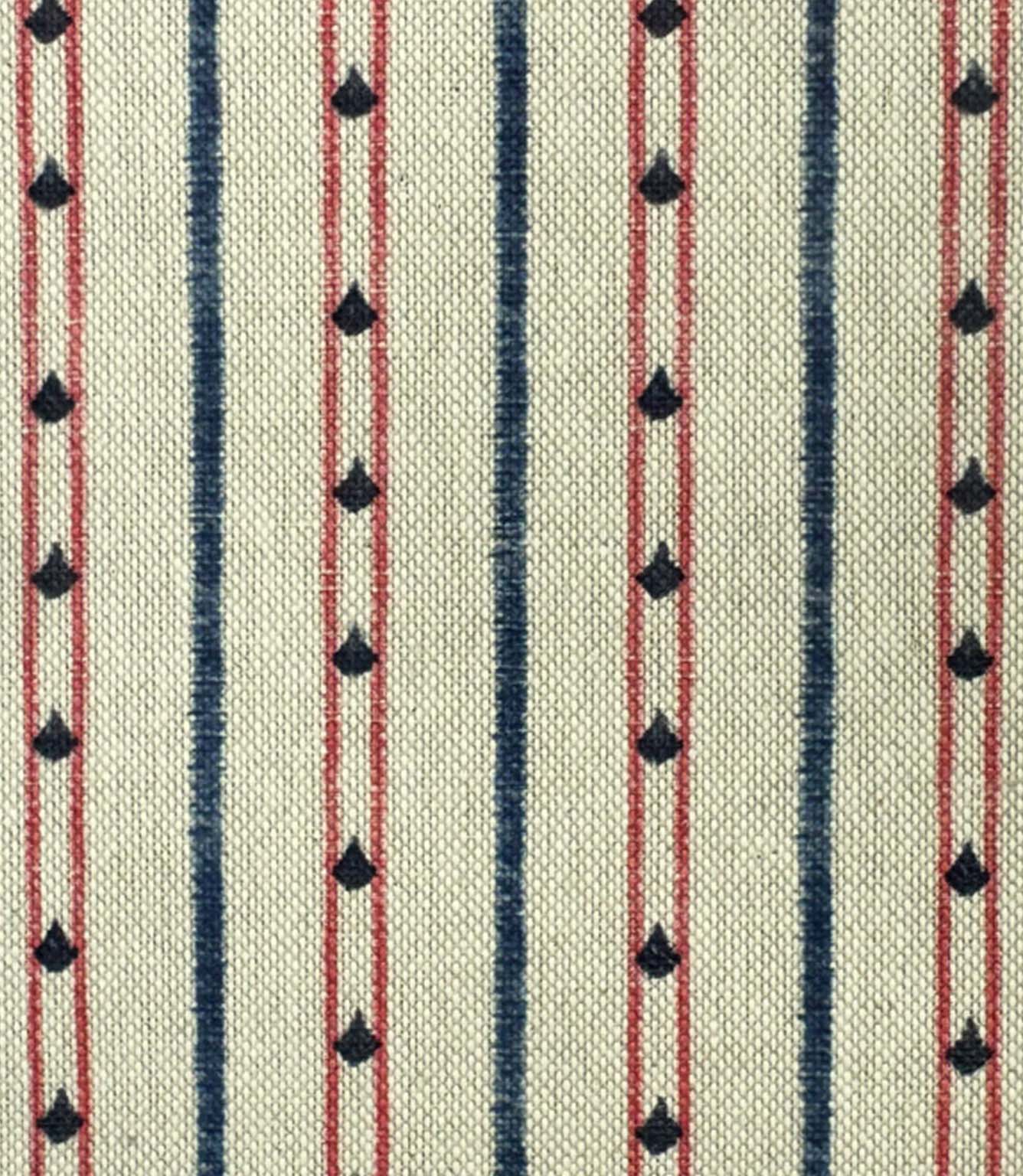 Regent Stripe Fabric / Red / Blue