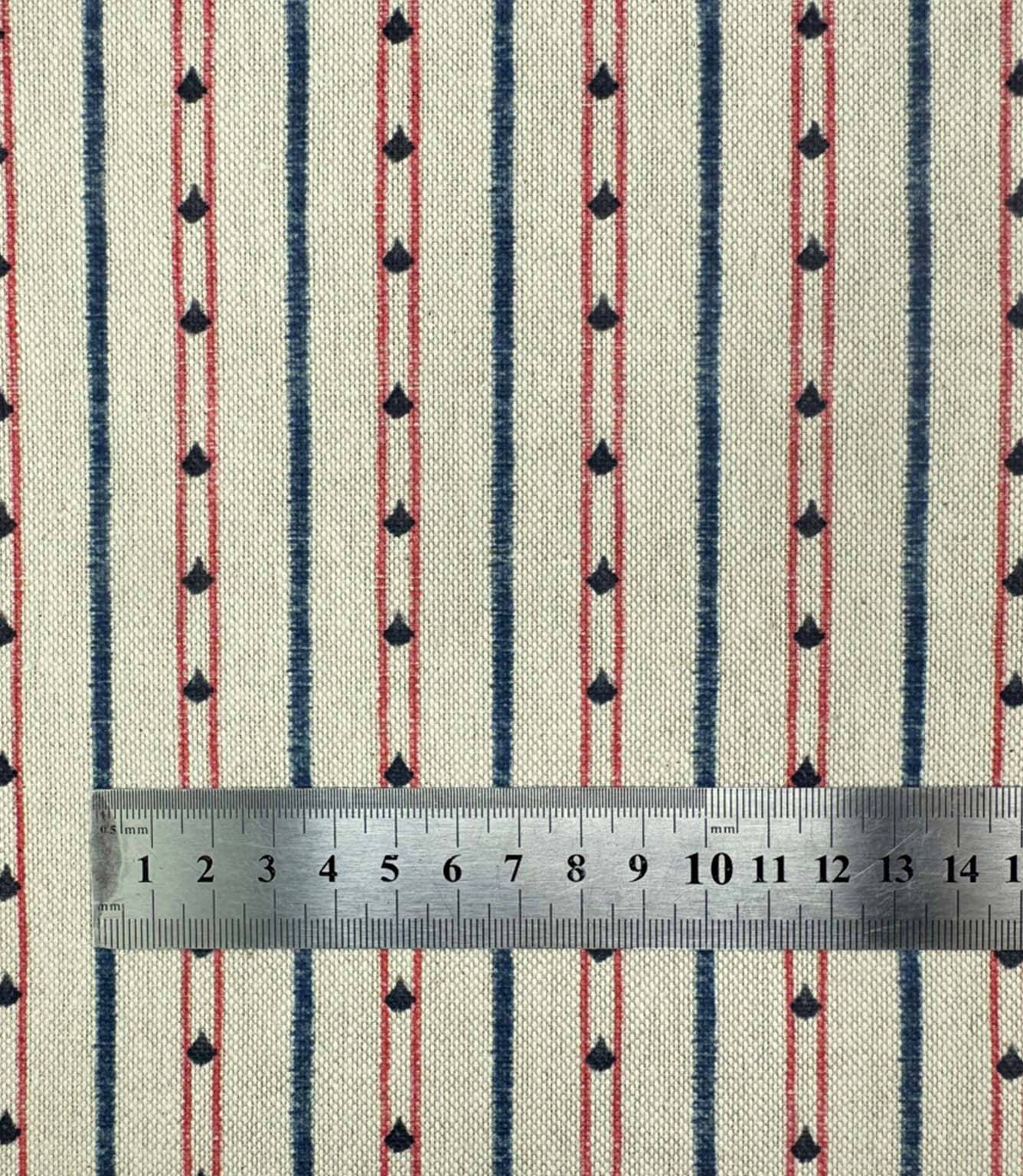 Regent Stripe Fabric / Red / Blue