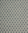 Rossini Denim fabric featuring a geometric woven pattern in denim blue, cream and charcoal tones.