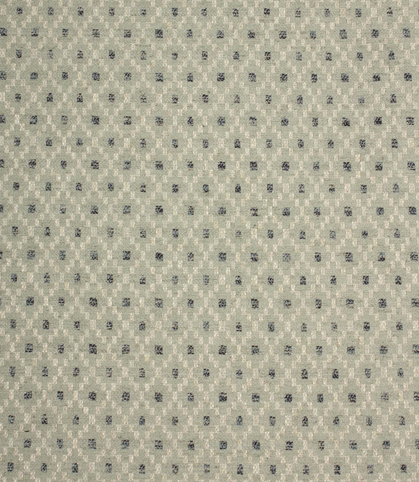 Rossini Mineral fabric featuring a woven geometric pattern in soft mineral green, cream and navy tones.