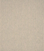 Shoreham Gull striped fabric featuring fine, evenly spaced vertical grey and natural cream ticking stripes, with a subtle woven texture and timeless, understated design.