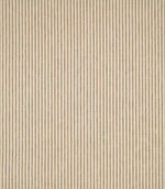 Shoreham Papyrus striped fabric featuring fine, evenly spaced vertical taupe beige and natural cream stripes, with a subtle woven texture and classic ticking stripe design.