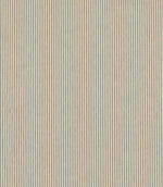 Shoreham Saltwater striped fabric featuring fine, evenly spaced vertical blue-grey and natural cream stripes, with a subtle woven texture and classic ticking stripe design.