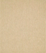 Shoreham Sandytan striped fabric featuring fine, evenly spaced vertical sandy beige and natural cream stripes, with a subtle woven texture and classic ticking stripe design.
