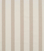 Woven stripe fabric featuring a light neutral background with wider vertical stripes in soft taupe, creating a calm, understated pattern with gentle texture.