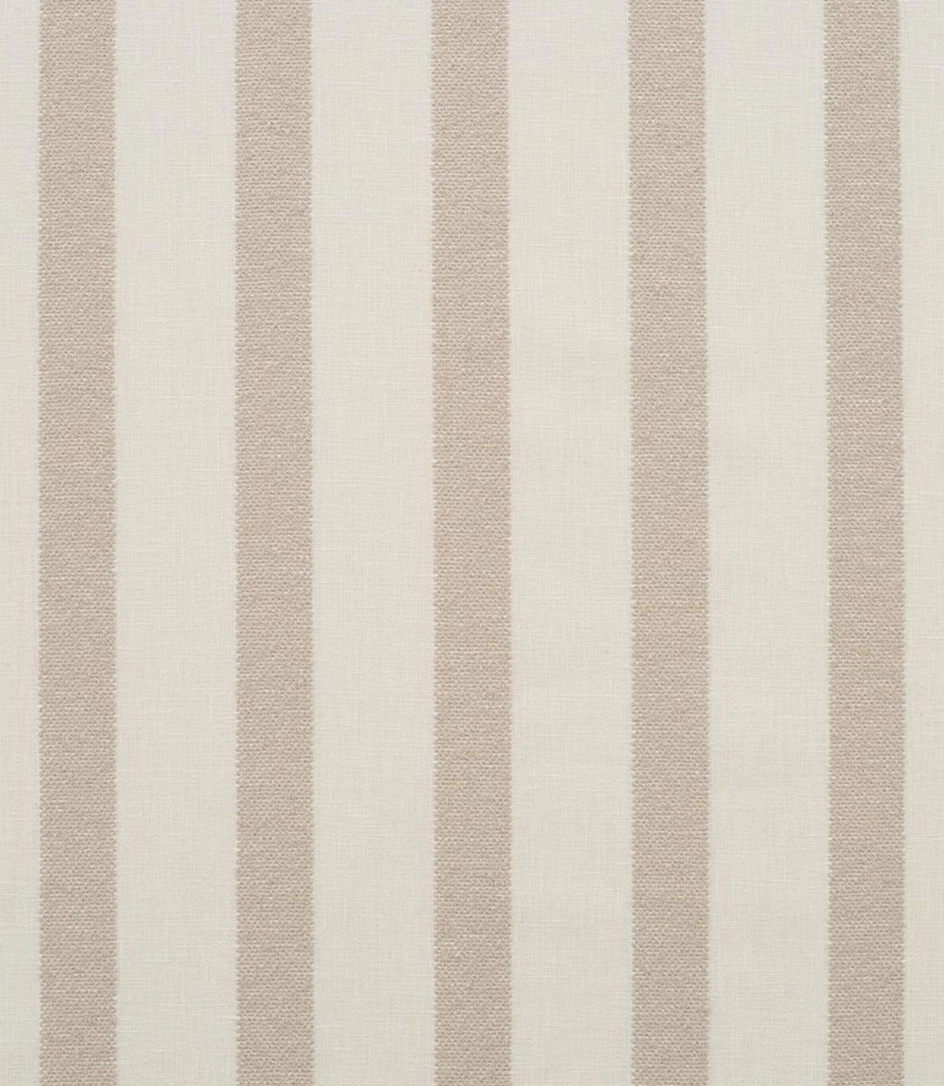 Woven stripe fabric featuring a light neutral background with wider vertical stripes in soft taupe, creating a calm, understated pattern with gentle texture.