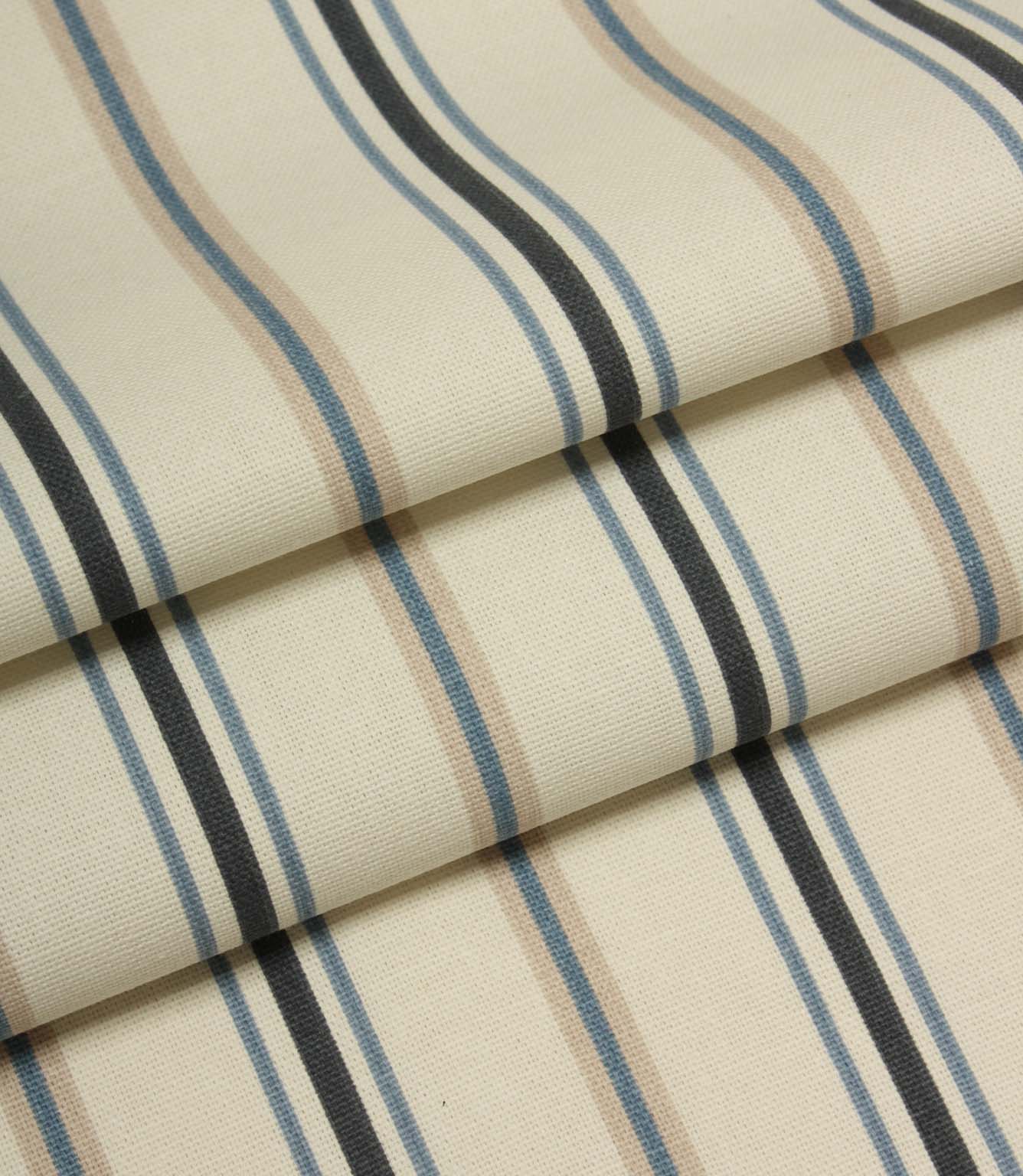 Solent Stripe Fabric / Navy