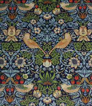 Strawberry Thief Velvet Fabric / Bluebell