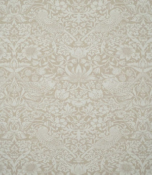 Strawberry Thief Linen Look Fabric / White