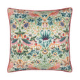 Strawberry Thief Coral / Leaf Green Piped Outdoor Cushion