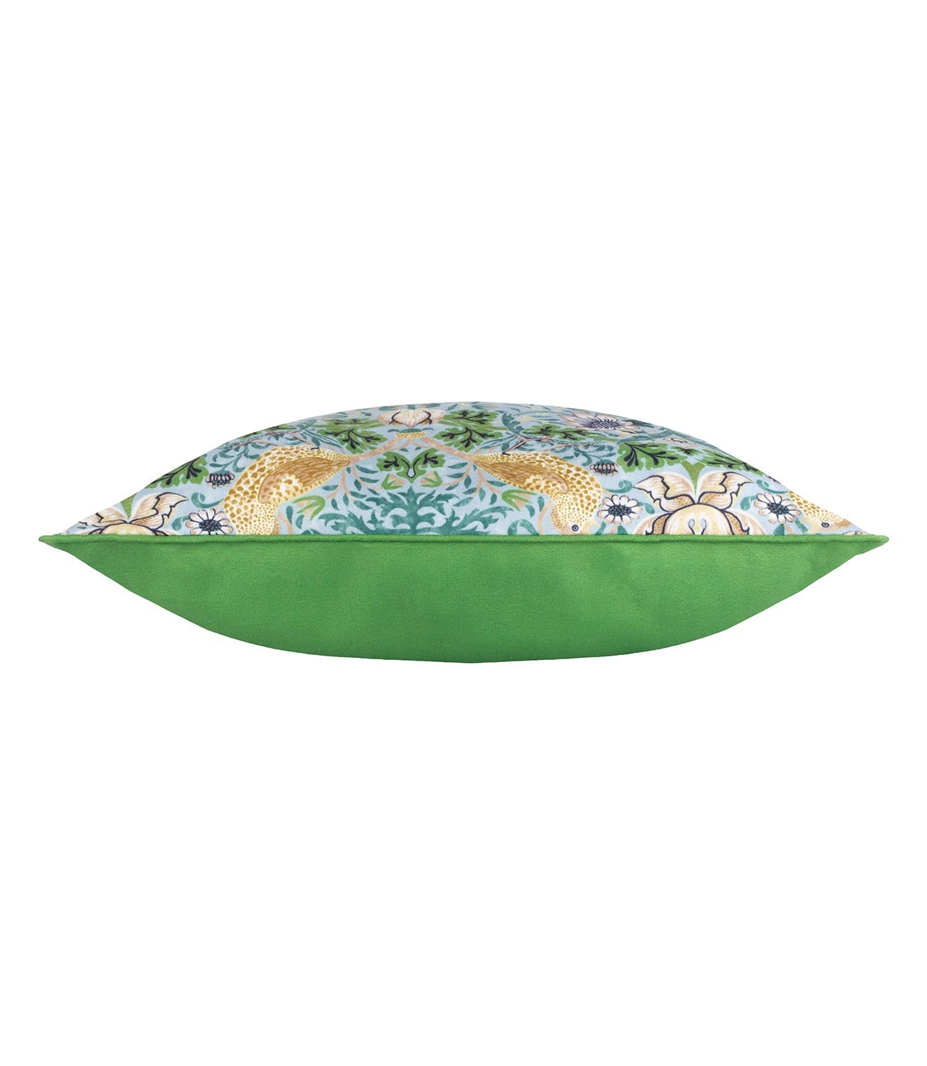 Strawberry Thief Mineral / Yellow Piped Outdoor Cushion