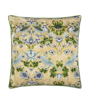 Strawberry Thief Sunflower Piped Outdoor Cushion