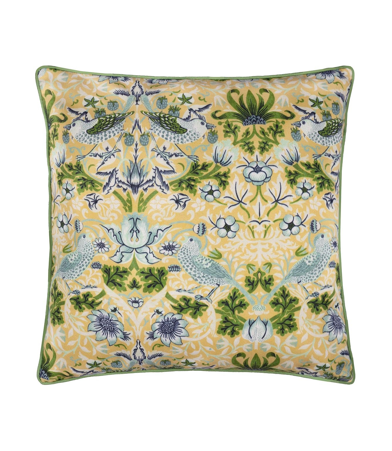 Strawberry Thief Sunflower Piped Outdoor Cushion