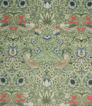 Strawberry Thief Velvet Fabric / Fern