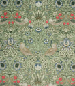 Strawberry Thief Velvet Fabric / Fern
